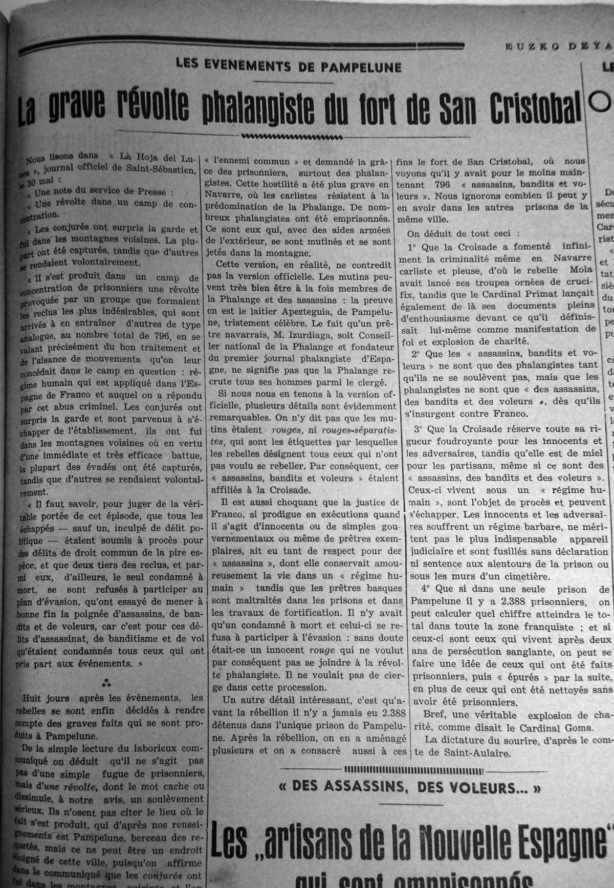 Eusko Deya, 5 junio 1936